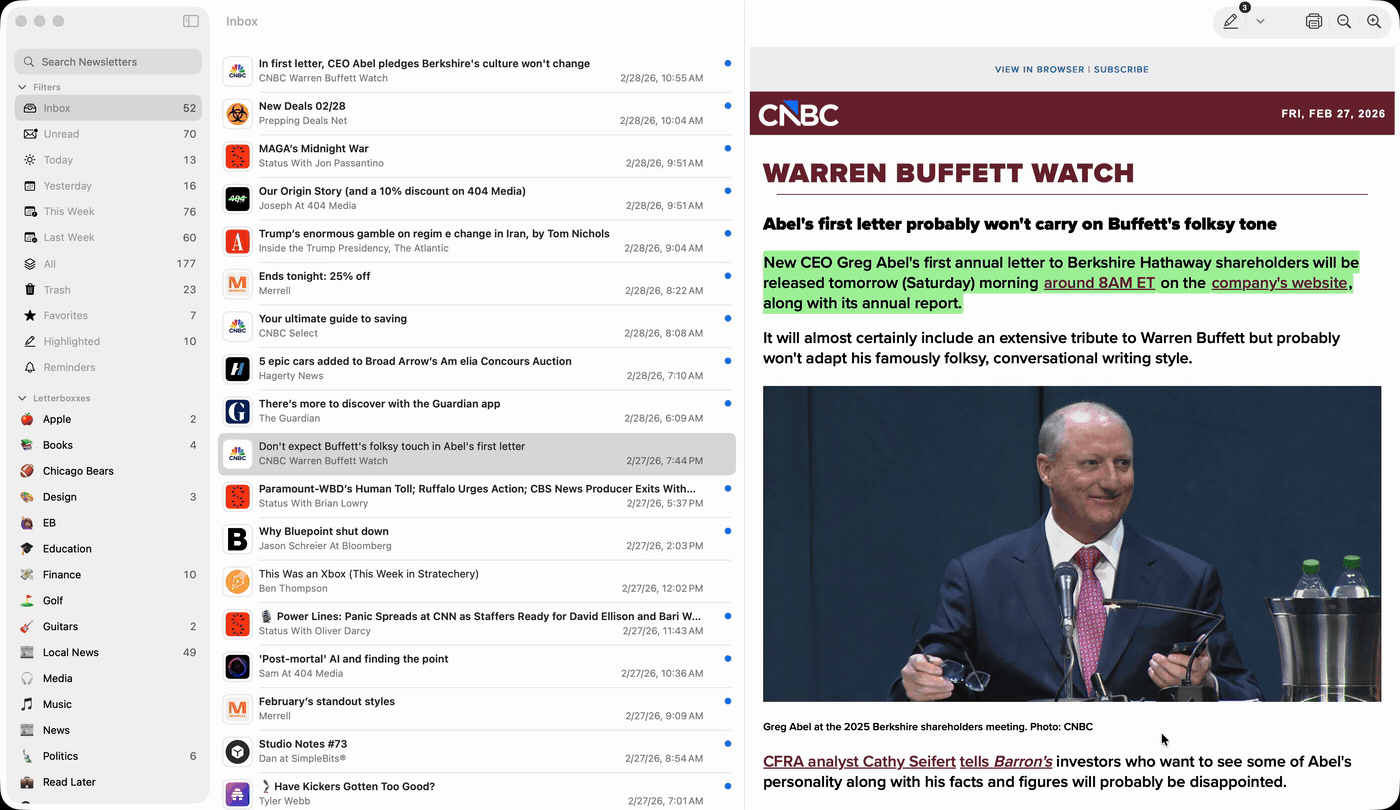 Letterboxx highlight workflow animation showing text selection and highlight actions