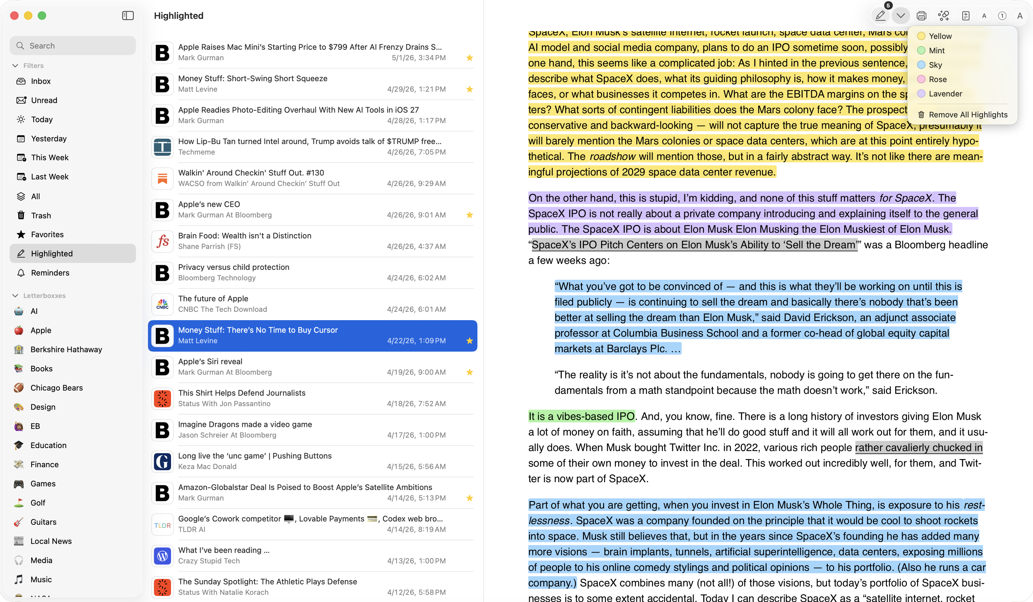 Letterboxx saved newsletter highlights