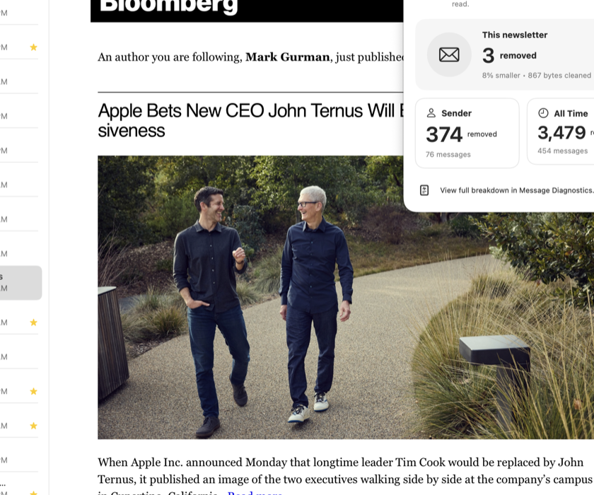Clean View keeps the reading surface focused on the newsletter itself.