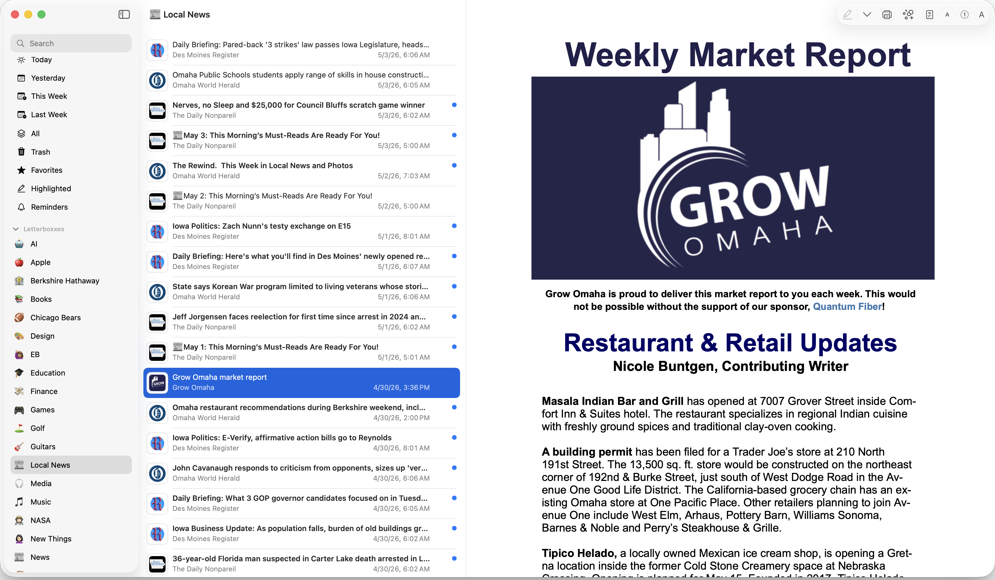 Letterboxx custom Letterboxxes for newsletter categories